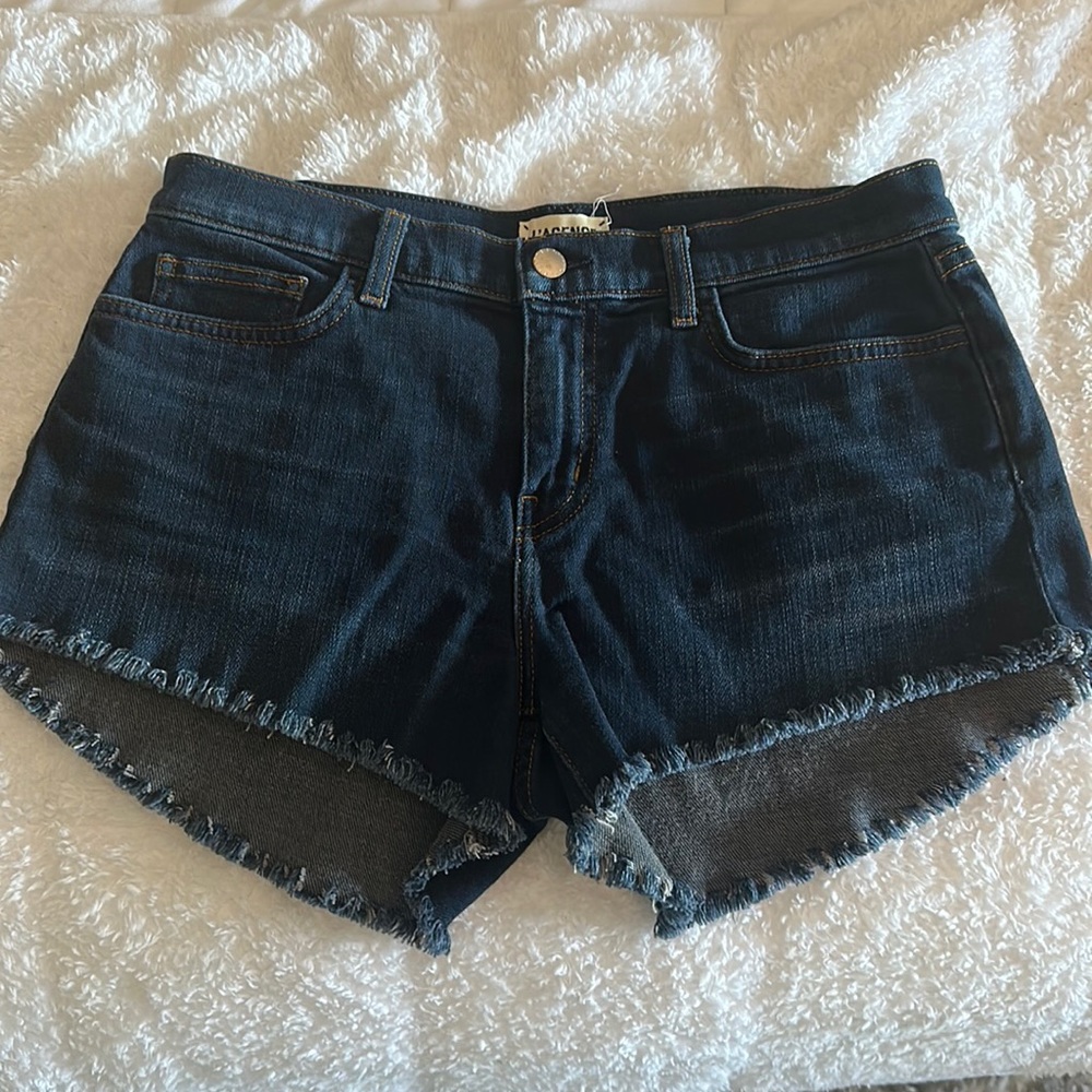 L’agence dark wash jean shorts